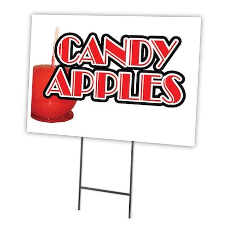Candy Apples Yard Sign & Stake Outdoor Plastic Coroplast Window